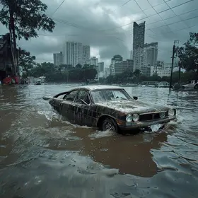 carro submerso no Morumbi