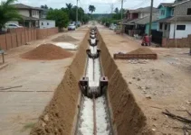 obras de contenção de cheias no Morumbi