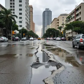 vazamento de água na Avenida Morumbi